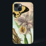Vintage Postcard with Butterflies and Flowers Case-Mate iPhone Hülle<br><div class="desc">This print of a vintage postcard with lavender flowers and colorful butterflies was created by Vision Studio. A great piece that would amazing on wall. Order yours today!</div>
