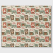 Vintage Postcards & Holiday Greetings Geschenkpapier (Flach)