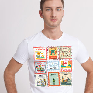 Vintage Postdienste-Briefmarke T-Shirt