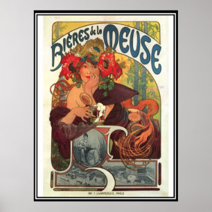 Vintage Poster Alphonse Mucha Bierwerbung