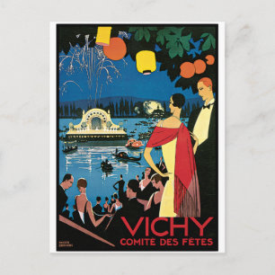Vintage Poster Art Vichy Frankreich Postkarte