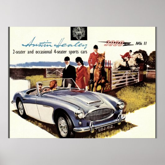 VINTAGE POSTER - AUSTIN HEALEY 3000 (Vorne)