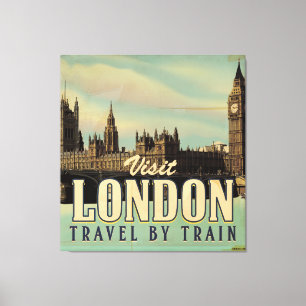 Vintage-Poster Besuchen Sie London Leinwanddruck