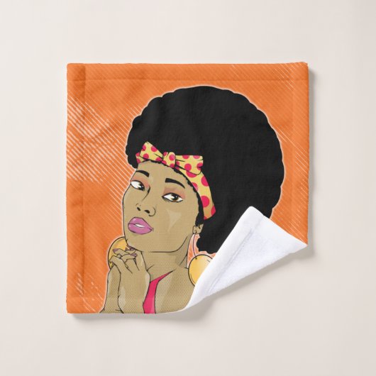 Vintage Poster Black Woman Badhandtuch Set (Waschlappen)