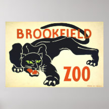 Vintage Poster,Brookfield Zoo Schwarzer Panther WP