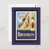 Vintage Poster, Brylcreem, am Pool Postkarte (Vorne/Hinten)