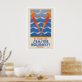 Vintage Poster By Train for Seaside Holidays (Küche)