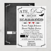 Vintage Poster & Chalkboard Wedding Einladung - Ro (Vorne/Hinten)