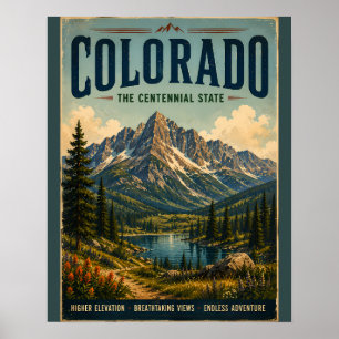 Vintage-Poster Colorado-Landschaft mit majestätisc Poster