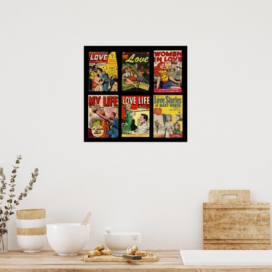 Vintage Poster Comic Buch Umfasst Lieben (Küche)