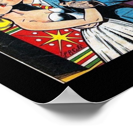 Vintage Poster Comic Buch Umfasst Lieben (Ecke)