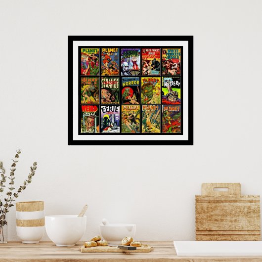 Vintage Poster Comic Buchcover Collage 15A (Küche)