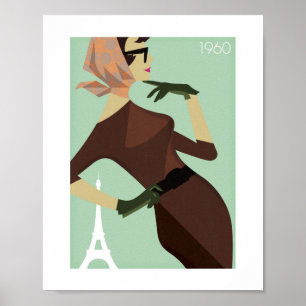 Vintage Poster - Dame in Paris posiert