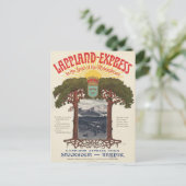 Vintage Poster des Lappland-Express-Zuges Postkarte (Stehend Vorderseite)