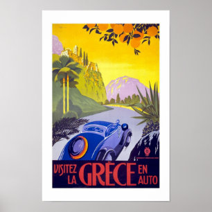 Vintage Poster Druck Besuchen Sie Griechenland Gri