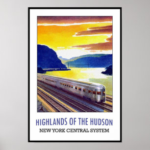 Vintage Poster Druck New York Hudson Zug