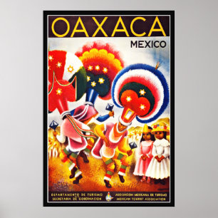 Vintage Poster Druck OAXACA Mexiko Groß