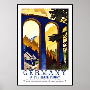 Vintage Poster Druck Schwarzwald Deutschland