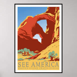 Vintage Poster Druck See America Vereinigte Staate