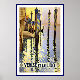Vintage Poster Druck Venedig und Lido Italien