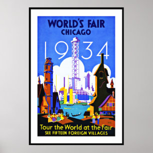 Vintage Poster Druck Weltmesse Chicago Reise