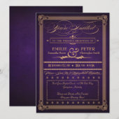 Vintage Poster Eggpflanze Nur Lila Empfang Einladung (Vorne/Hinten)