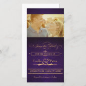 Vintage Poster Eggpflanze Save the Date Lila (Vorne/Hinten)