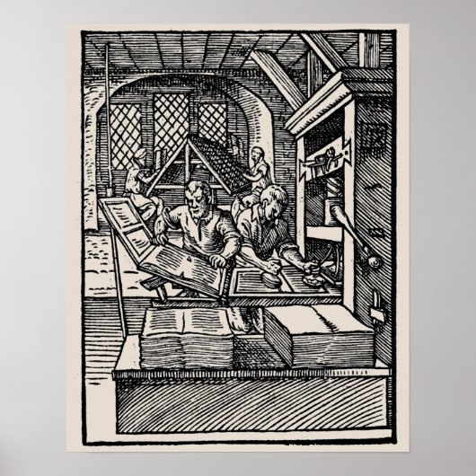 Vintage-Poster einer Handpresse aus dem 16. Jahrhu Poster (Vorne)