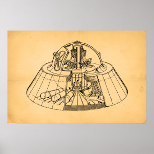 Vintage-Poster eines geheimen Luft- und Raumfahrtf Poster