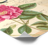 Vintage Poster elegant mit Rose und Schmetterlinge (Ecke)