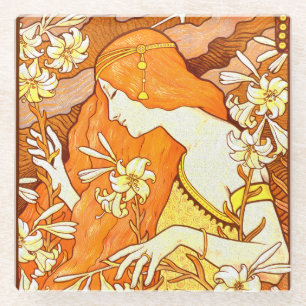 Vintage Poster Französisches Magazin Jugendstil Fr Glasuntersetzer