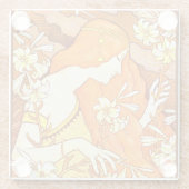 Vintage Poster Französisches Magazin Jugendstil Fr Glasuntersetzer (Rückseite)