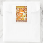 Vintage Poster Französisches Magazin Jugendstil Fr Quadratischer Aufkleber (Tasche)