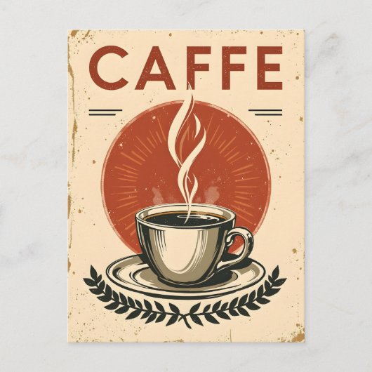 Vintage Poster für das Kaffeehaus Postkarte (Vorderseite)
