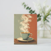 Vintage Poster für das Kaffeehaus Postkarte (Stehend Vorderseite)