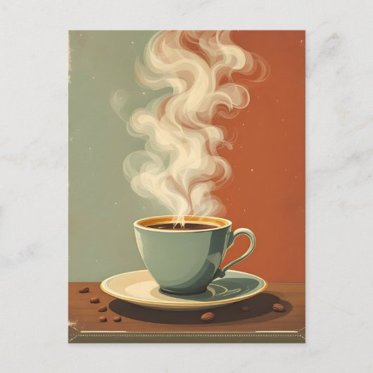Vintage Poster für das Kaffeehaus Postkarte (Vorderseite)