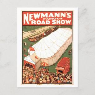 Vintage Poster für Newmann's Road Show Circus Postkarte