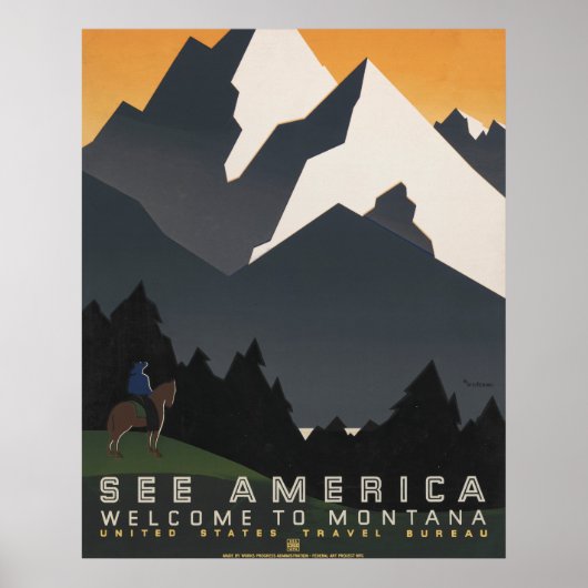 Vintage Poster für Reisen nach Montana. (Vorne)