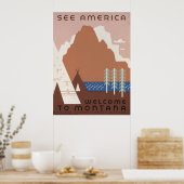 Vintage Poster für Reisen nach Montana. 2 (Küche)