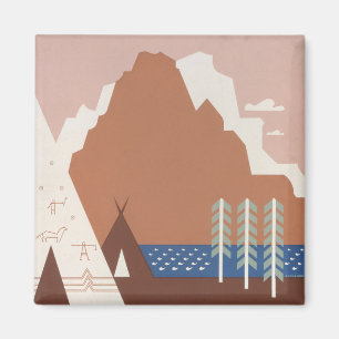 Vintage Poster für Reisen nach Montana. 2 Magnet