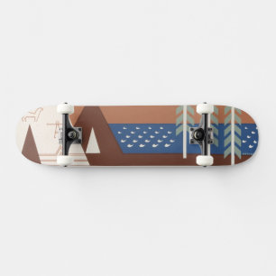 Vintage Poster für Reisen nach Montana. 2 Skateboard