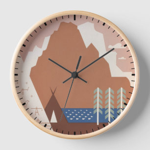 Vintage Poster für Reisen nach Montana. 2 Uhr