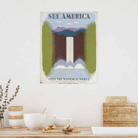 Vintage Poster für Reisen zu Nationalparks. (Küche)