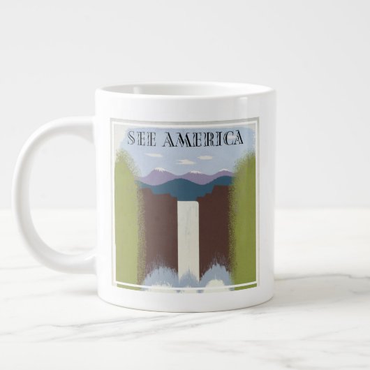 Vintage Poster für Reisen zu Nationalparks. Jumbo-Tasse (Links)