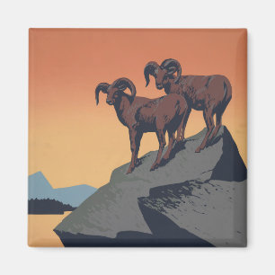 Vintage Poster für Reisen zu Nationalparks Magnet