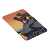 Vintage Poster für Reisen zu Nationalparks Magnet (Rechte Seite)