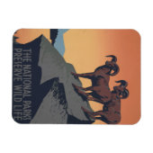 Vintage Poster für Reisen zu Nationalparks Magnet (Horizontal)