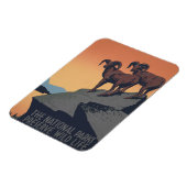 Vintage Poster für Reisen zu Nationalparks Magnet (Linke Seite)