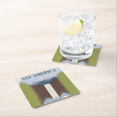 Vintage Poster für Reisen zu Nationalparks. Rechteckiger Pappuntersetzer (Vor Ort)