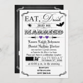 Vintage Poster Hochzeit Einladung - Halloween, Lil (Vorne/Hinten)